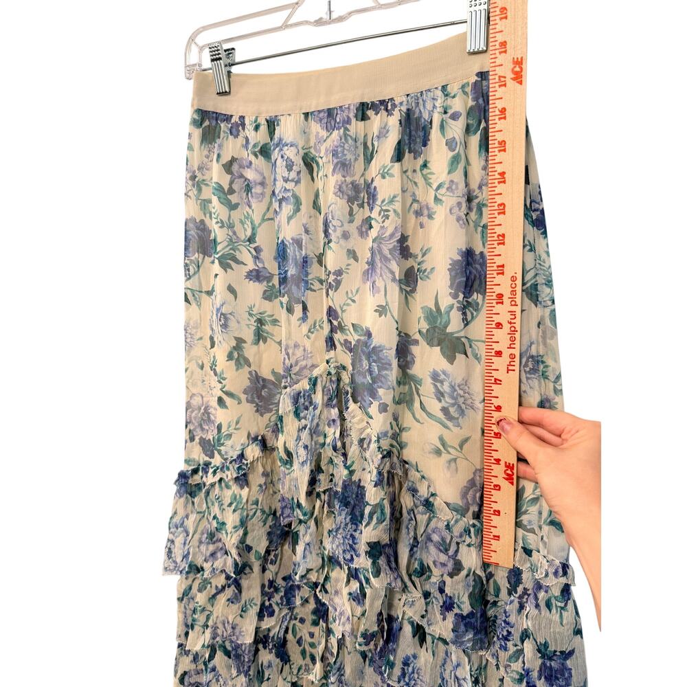 Zimmermann 0 /UK 8/US 4 Moncur Floral Silk chiffon Midi Skirt $995 Ruffle NWT - Picture 11 of 13